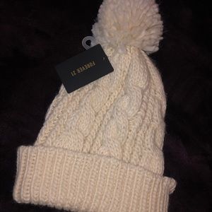 Off white winter beanie
